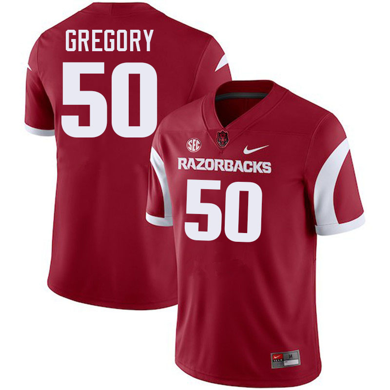 Eric Gregory Arkansas Jersey,Arkansas Razorbacks #50 Eric Gregory Jersey Youth College-Retro Cardina